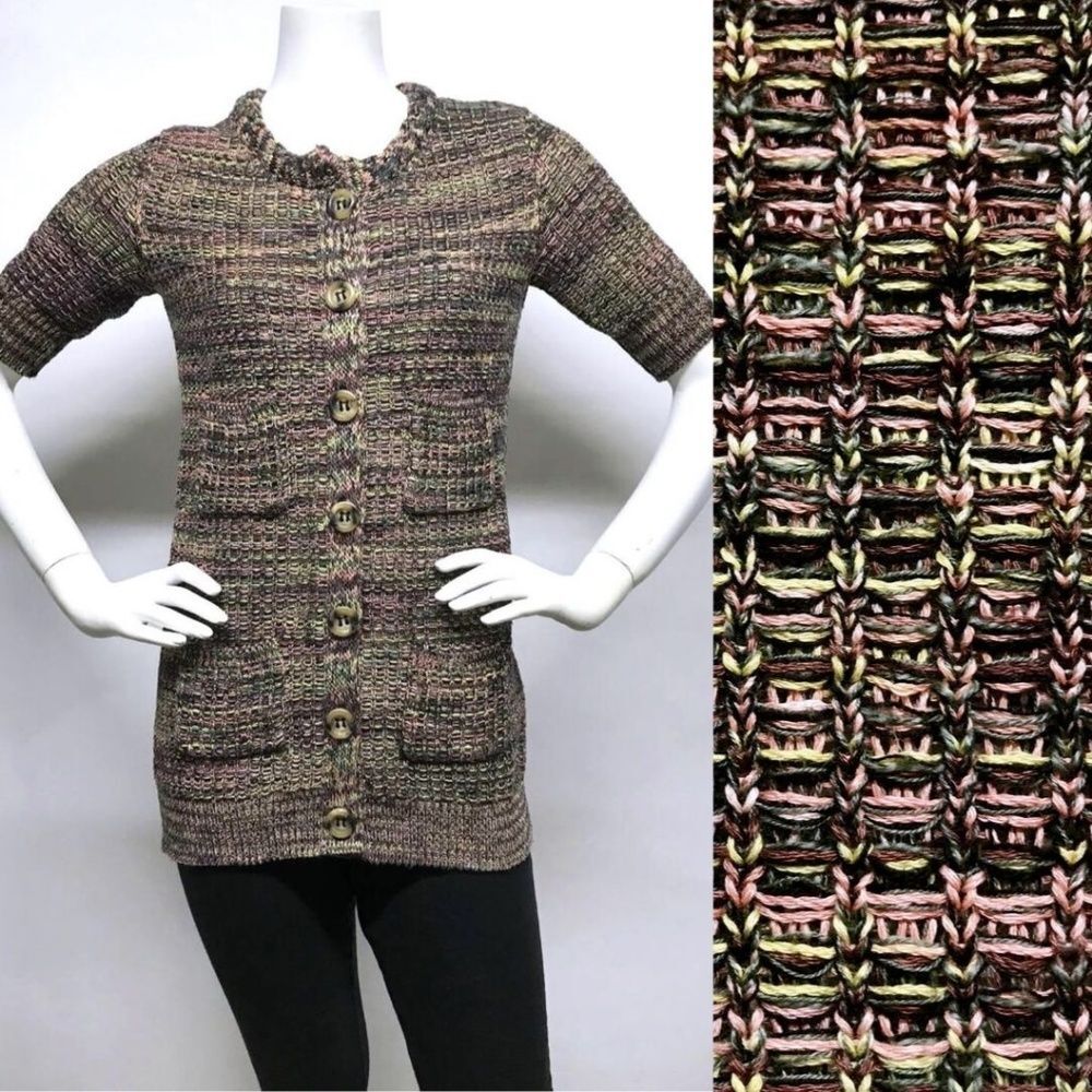 MISSONI M Cardigan Sweater 28" Long Pockets XS S 4